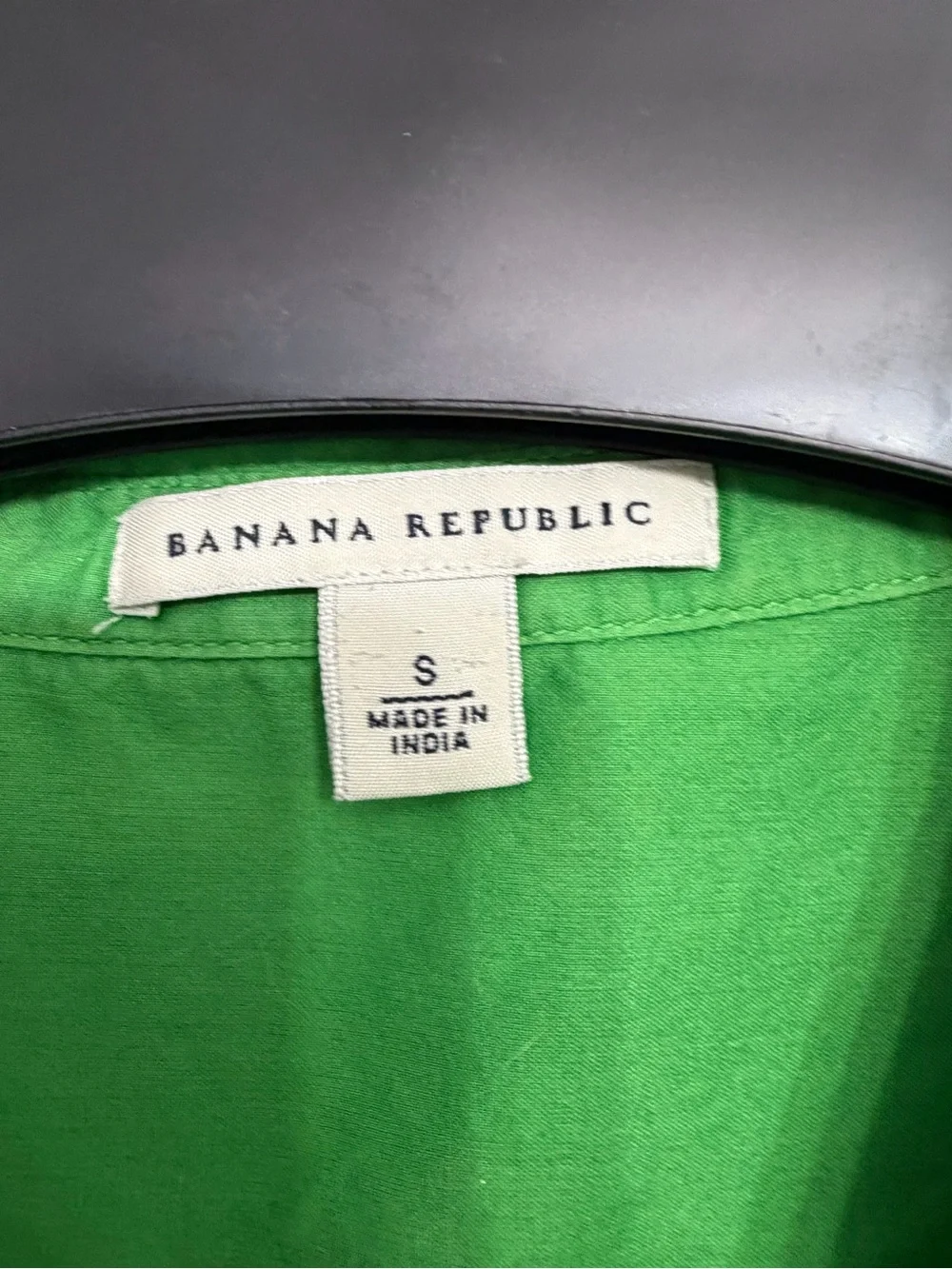 Banana Republic Bright Green Short-Sleeve Peasant Blouse